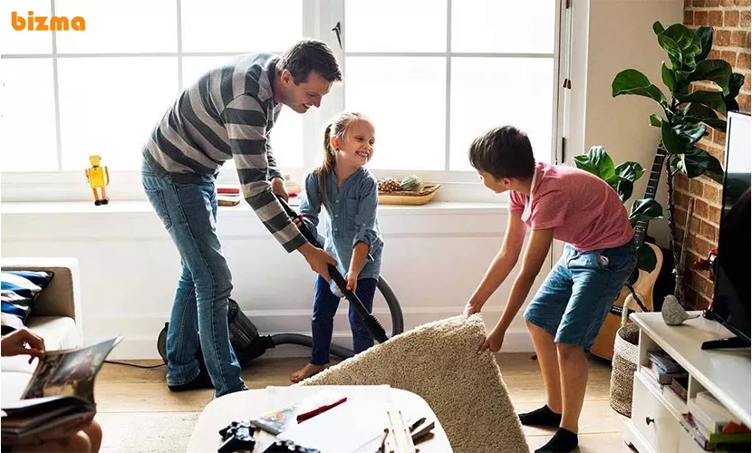 خانه تکانی پذیرایی و نشیمن