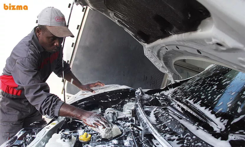 مراحل پاک کردن موتور خودرو با شوینده نانوسان