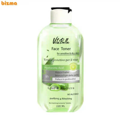 تونر پاک کننده پوست خشک و حساس ویتابلا حجم 220 میلی لیتر