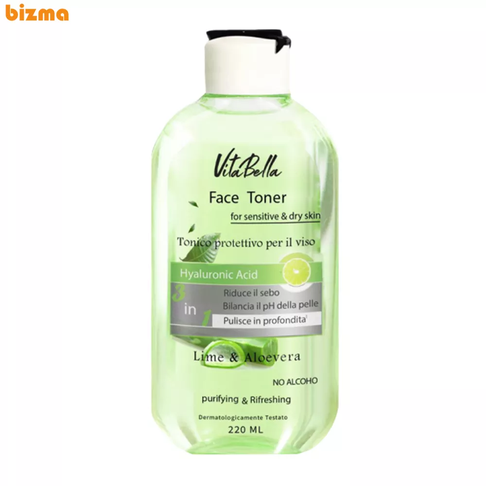 تونر پاک کننده پوست خشک و حساس ویتابلا حجم 220 میلی لیتر 1 تونر پاک کننده پوست خشک و حساس ویتابلا حجم 220 میلی لیتر