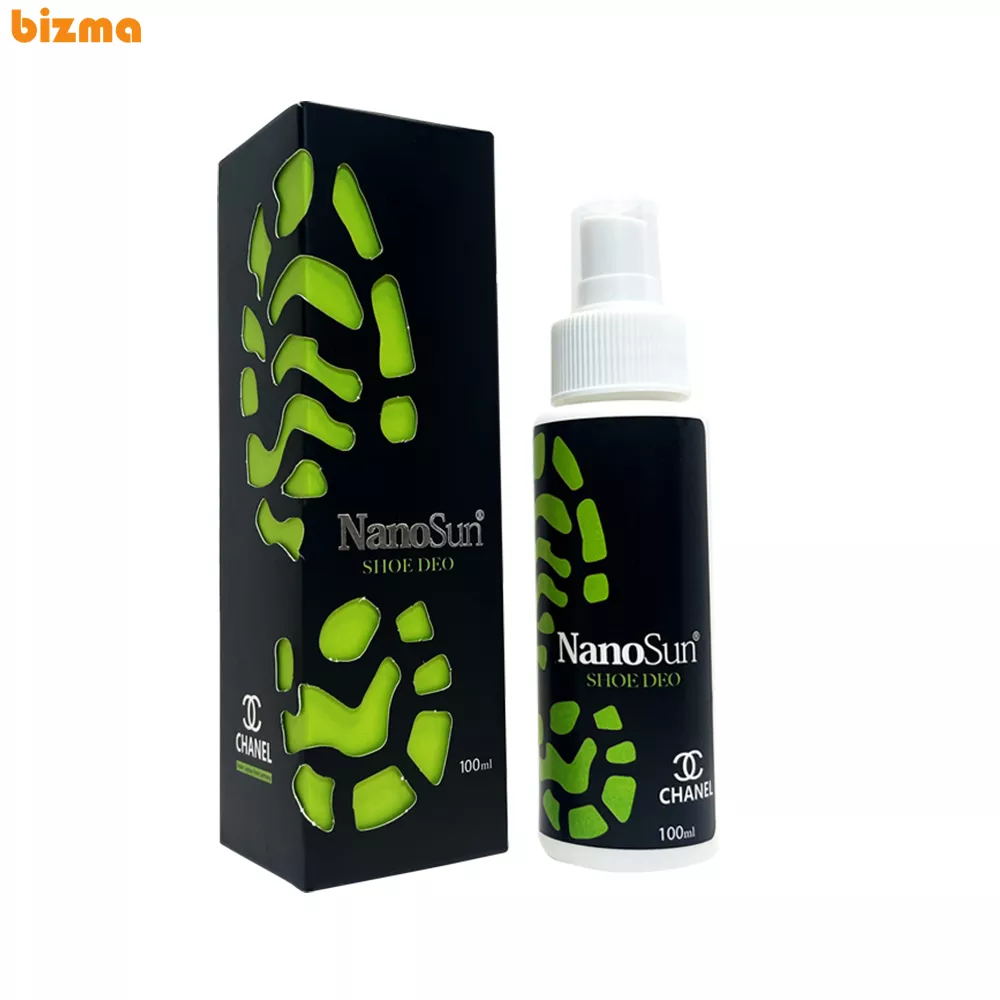 اسپری خوشبو کننده و ضدعفونی کننده کفش نانوسان حجم 100 میلی لیتر 8 خوشبو کننده و ضد عفونی کننده کفش رایحه چنل چنس