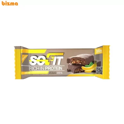 پروتئین بار موز با روکش شکلات تلخ سوفیت