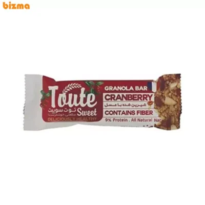 گرانولا بار با جو پرک با کرنبری توت سوییت