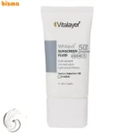 فلوئید ضدآفتاب بی‌رنگ ویتالیر SPF50 مدل Whitevit مناسب تیره و لک دار، حجم 50 میلی‌لیتر