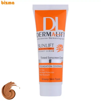 کرم ضد آفتاب رنگی SPF50 درمالیفت شماره 04 مناسب پوست چرب حجم 40 میلی‌لیتر