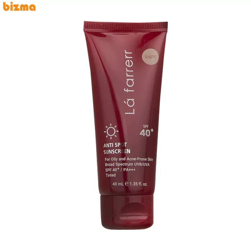 کرم ضد آفتاب و ضد لک رنگی لافارر SPF40-Light مناسب پوست‌ چرب حجم 40 میلی‌لیتر