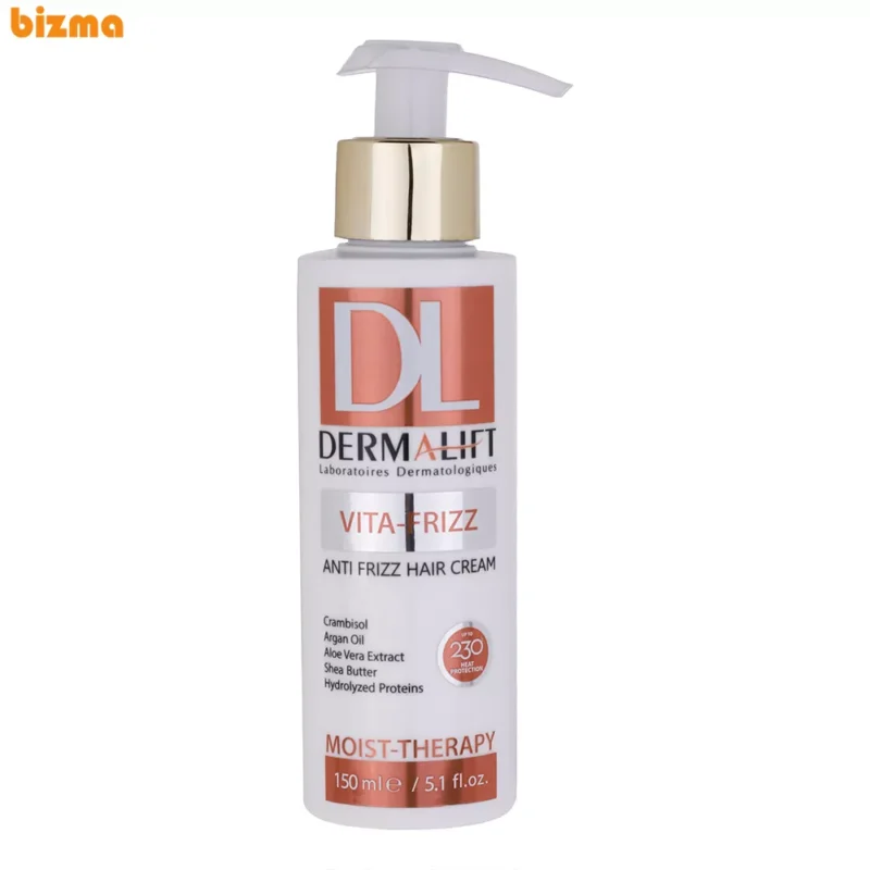 کرم مو درمالیفت مدل VITA FRIZZ مناسب برای موهای وزدار حجم 150 میلی لیتر