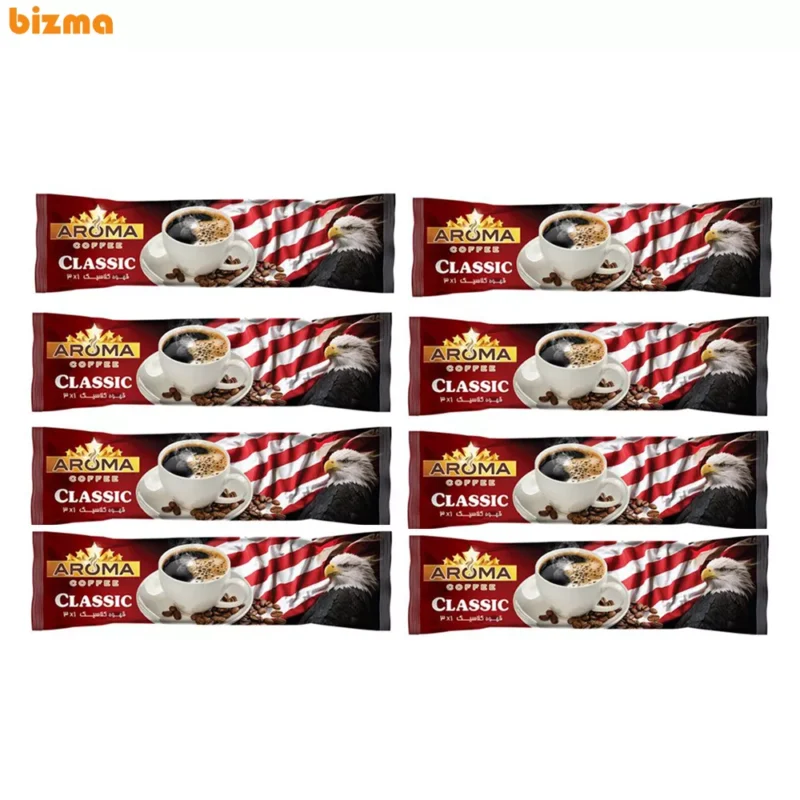 ساشه قهوه فوری کلاسیک عقابی 3در1 آروما - 8 عددی