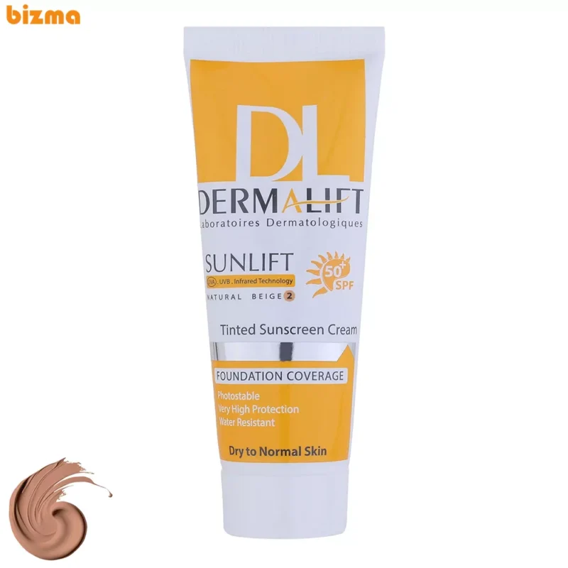 کرم ضد آفتاب SPF50 درمالیفت پوست خشک شماره 2 حجم 40 میلی‌لیتر