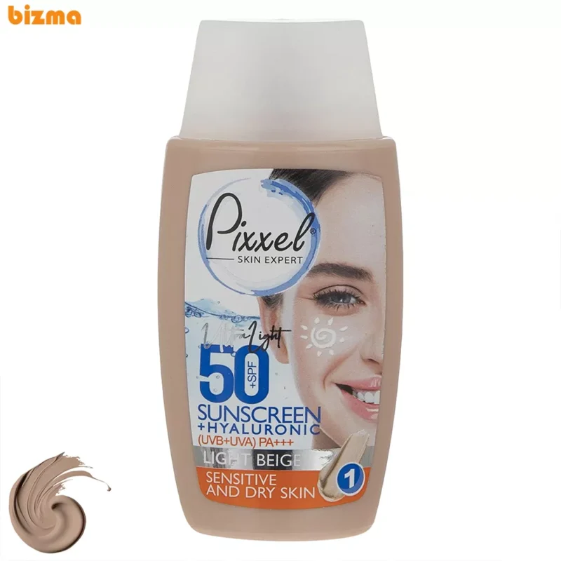 کرم ضد آفتاب رنگی پیکسل +SPF50 مدل LIGHT BEIGE مناسب پوست‌ خشک و حساس حجم 50 میلی‌لیتر