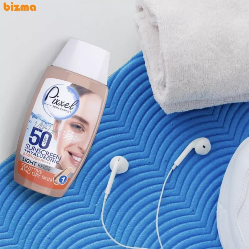 کرم ضد آفتاب رنگی پیکسل +SPF50 مدل LIGHT BEIGE مناسب پوست‌ خشک و حساس حجم 50 میلی‌لیتر