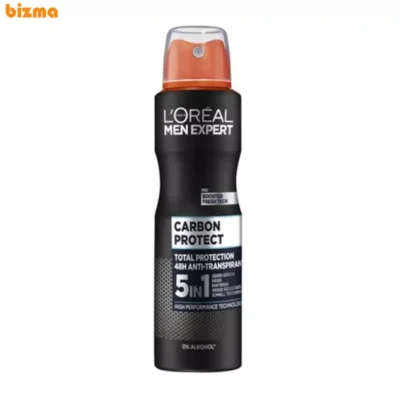 اسپری ضد تعریق مردانه لورآل مدل Men Expert Carbon Protect حجم 250 میلی لیتر