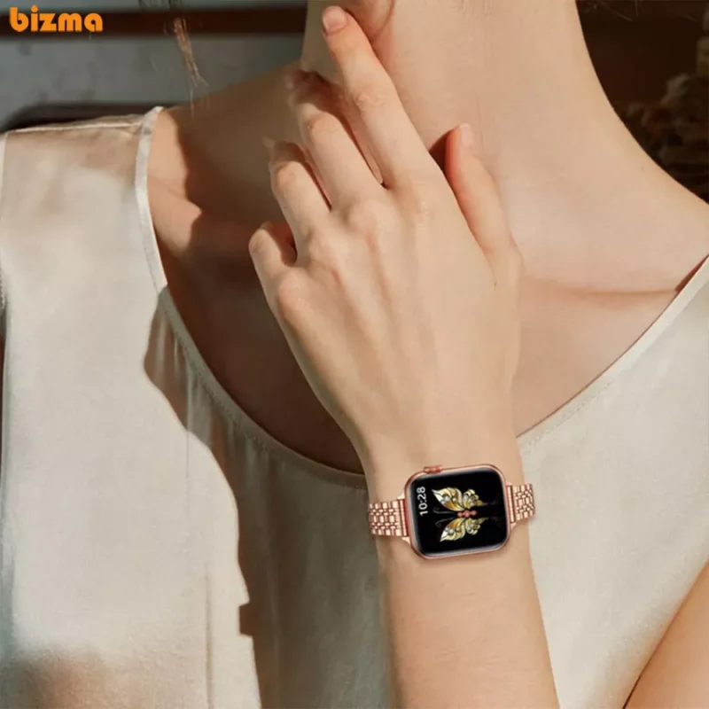 بند فلزی زنانه مدل ROLEX مناسب برای اپل واچ 38/40/41 میلی متری