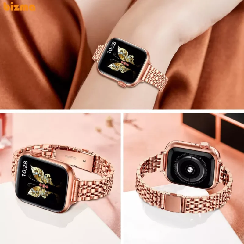 بند فلزی زنانه مدل ROLEX مناسب برای اپل واچ 38/40/41 میلی متری