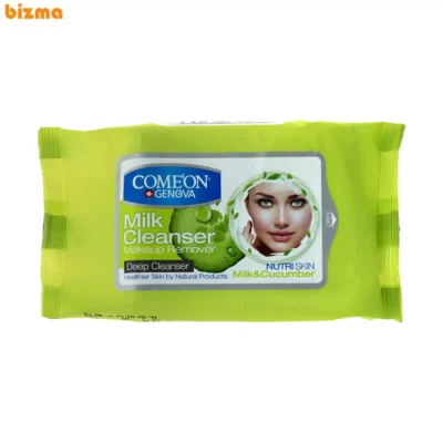 دستمال مرطوب کامان مدل شیرپاکن بسته 20 عددی