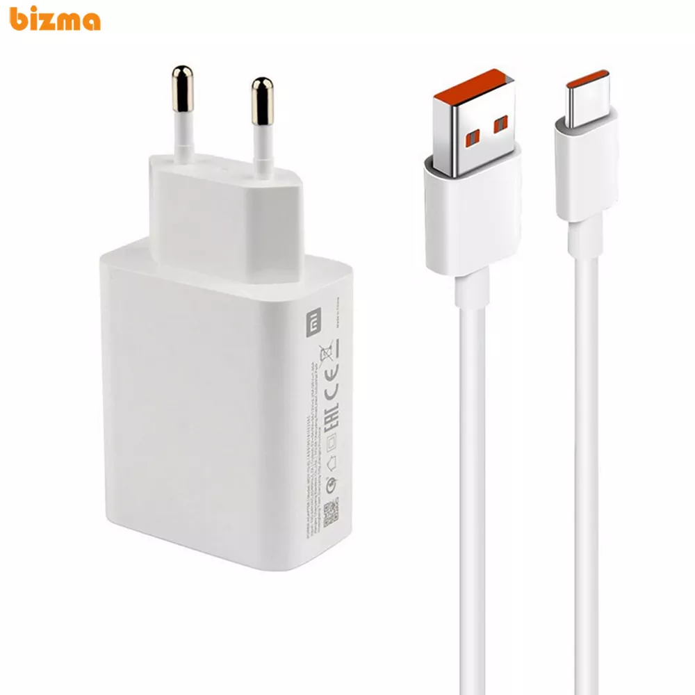 شارژر دیواری شیائومی 33W مدل TURBO FAST به همراه کابل تبدیل USB-C 1 شارژر دیواری شیائومی فست شارژ 33W مدل VCA7GAcH به همراه کابل تبدیل USB-C