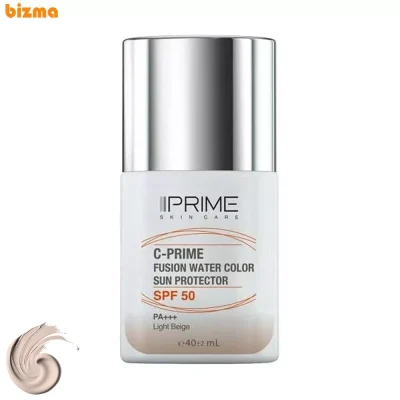 فلوئید ضد آفتاب رنگی پرایم SPF50 مدل فیوژن واتر حاوی ویتامین سی Light Beige حجم 40 میلی‌لیتر