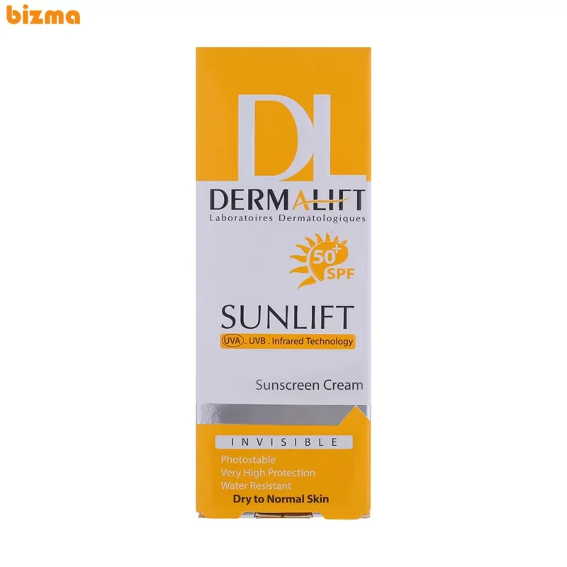 کرم ضد آفتاب بی‌رنگ درمالیفت Sunlift SPF50 مناسب پوست‌ خشک حجم 40 میلی‌لیتر