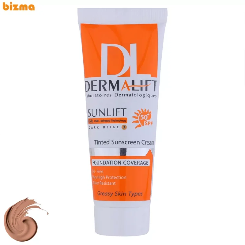 کرم ضد آفتاب رنگی درمالیفت Sunlift SPF50 مناسب پوست‌ چرب حجم 40 میلی‌لیتر ‌