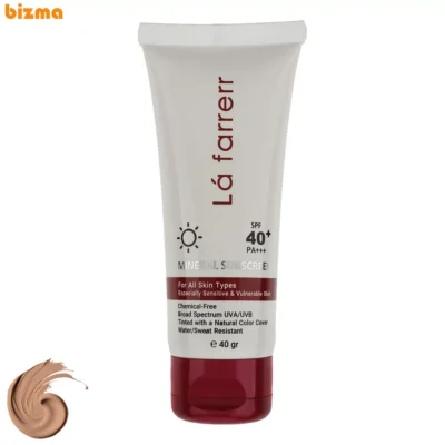 کرم ضد آفتاب رنگی لافارر SPF 40 مدل مینرال حاوی محافظ UVA و UVB و PA+++ ‌مناسب انواع پوست حجم 40 میلی‌لیتر