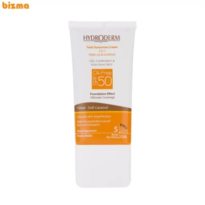 کرم ضد آفتاب هیدرودرم SPF50 مدل Soft Caramel حجم 40 میلی‌لیتر