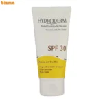 کرم ضدآفتاب بی‌رنگ هیدرودرم SPF30 مناسب پوست‌ نرمال و خشک حجم 50 میلی‌لیتر