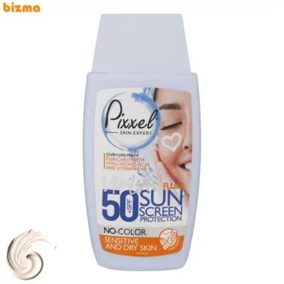 کرم ضدآفتاب بی‌رنگ پیکسل SPF50 مدل Sensitive، مناسب پوست‌های خشک و حساس، حجم 50 میلی‌لیتر