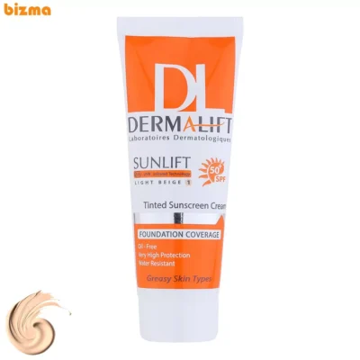 کرم ضدآفتاب رنگی درمالیفت Sunlift SPF50 بژ روشن حجم 40 میلی‌لیتر