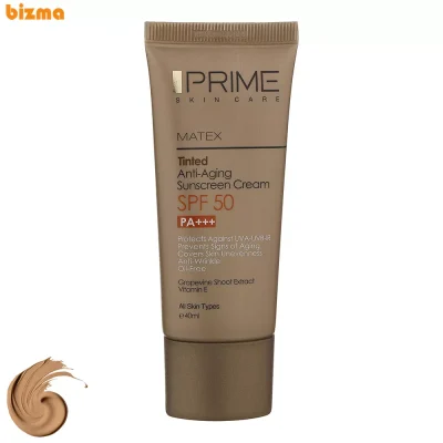 کرم ضدآفتاب رنگی جوان کننده پرایم SPF50 مدل Matex Tinted Rejuvinating حجم 40 میلی‌لیتر