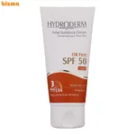 کرم ضدآفتاب هیدرودرم مدل Medium Beige SPF50 مناسب پوست های چرب و آکنه دار حجم 50 میلی‌لیتر