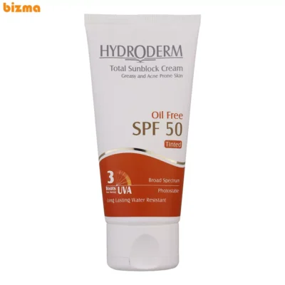کرم ضدآفتاب هیدرودرم مدل Medium Beige SPF50 مناسب پوست های چرب و آکنه دار حجم 50 میلی‌لیتر