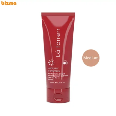 کرم ضدآفتاب و ضدلک رنگی لافارر مدل SPF40-Medium، مناسب پوست‌های خشک و معمولی، حجم 40 میلی‌لیتر