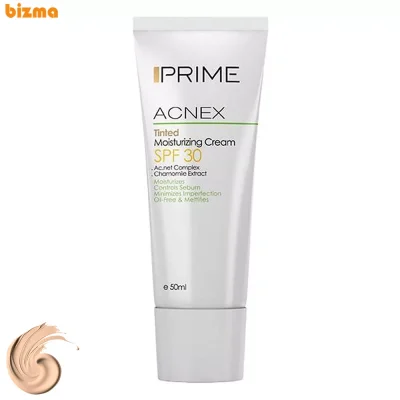کرم مرطوب‌کننده رنگی پرایم مدل Acnex Tinted SPF 30 حجم 50 میلی‌لیتر