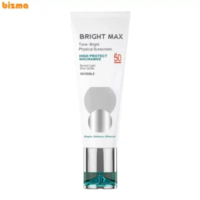 کرم ضد آفتاب بدون رنگ برایت مکس SPF 50 مدل PHY ‌مناسب انواع پوست حجم 40 میلی‌لیتر