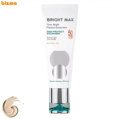 ضد آفتاب فیزیکال رنگی برایت مکس SPF50 مدل Tone Bright حجم 40 میلی لیتر