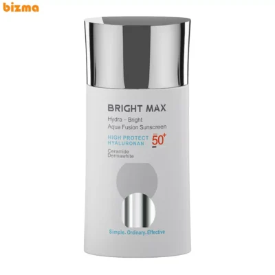 کرم ضدآفتاب بدون رنگ برایت مکس SPF50 مدل آکوا فیوژن ‌مناسب انواع پوست، حجم 50 میلی‌لیتر