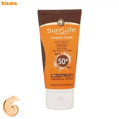 کرم ضدآفتاب و آنتی‌آکنه رنگی سان‌سیف مدل SPF50، مناسب پوست‌های چرب، حجم 50 میلی‌لیتر