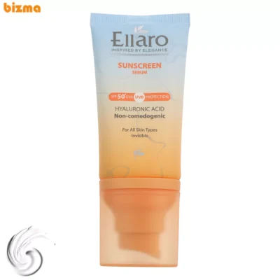 سرم ضد آفتاب بی‌رنگ صورت الارو SPF 50 مدل Hyaluronic acid ‌محافظ در برابر اشعه UVA و UVB مناسب برای انواع پوست حجم 40 میلی‌لیتر