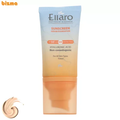 سرم ضد آفتاب رنگی صورت الارو SPF 50 مدل Hyaluronic acid ‌محافظ در برابر اشعه UVA و UVB مناسب برای انواع پوست حجم 40 میلی‌لیتر