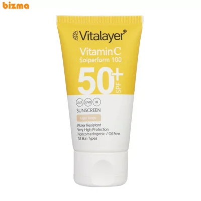 کرم ضد آفتاب رنگی ویتالیر SPF50 دارای ویتامین سی مدل Light Beige حجم 40 میلی لیتر 6 کرم ضد آفتاب رنگی ویتالیر +SPF50 مدل LB مناسب انواع پوست حجم 40 میلی لیتر