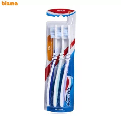 مسواک آکوا فرش مدل FLEX با برس متوسط بسته 3 عددی