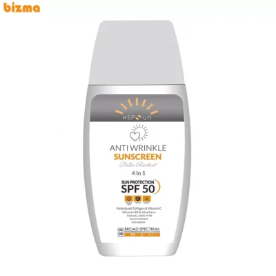 کرم ضد آفتاب و ضد چروک بی‌رنگ هپسان SPF50 مناسب انواع پوست حجم 50 میلی لیتر