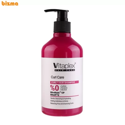 شامپو مو فر ویتاپلکس مدل Curl Care حجم 500 میلی‌لیتر، تقویت‌کننده، مرطوب‌کننده، لطافت‌بخش، کنترل چربی و جلوگیری از وز شدن مو، مناسب پوست سر معمولی، دارای گلیسیرین