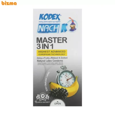 کاندوم تاخیری کدکس مدل Master 3 In 1 بسته 12 عددی