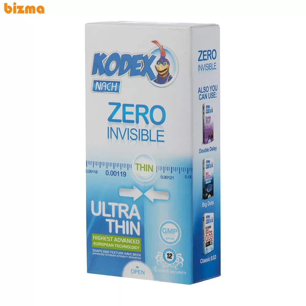 کاندوم کدکس مدل Zero Invisible بسته 12 عددی 3 کاندوم کدکس مدل Zero Invisible بسته 12 عددی
