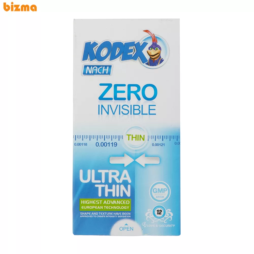 کاندوم کدکس مدل Zero Invisible بسته 12 عددی 1 کاندوم کدکس مدل Zero Invisible بسته 12 عددی