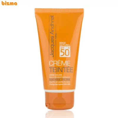 کرم ضد آفتاب رنگی ژاک آندرل پاریس SPF 50 مدل طبیعی ‌محافظ UVA/UVB مناسب برای پوست خشک حجم 50 میلی‌لیتر