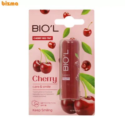 بالم لب مرطوب‌کننده بانوان بیول مدل SH2152 با عصاره گیلاس و ترکیبات مغذی موم کاندلیا، کارنابا، زنبورعسل، لانولین، اوزوکریت، کره کاکائو و ویتامین E، بافت سبک و رنگ قرمز مات